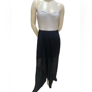 BCBGeneration Silver and Black Jumpsuit